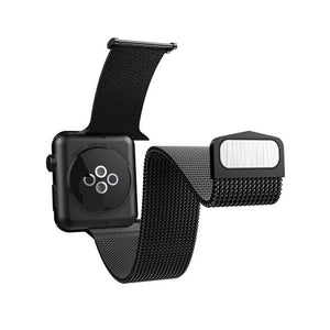 X-Doria 38mm & 40mm Mesh Hybrid Band for Apple Watch (With Leather) (Black)