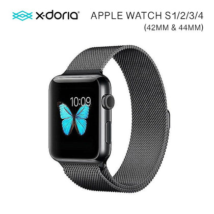 X-Doria 42mm & 44mm Mesh Band for Apple Watch (Full Milanese) (Black)