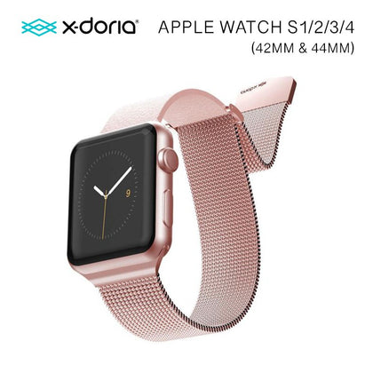X-Doria 38mm & 40mm Mesh Hybrid Band for Apple Watch (With Leather) (Rose Gold)