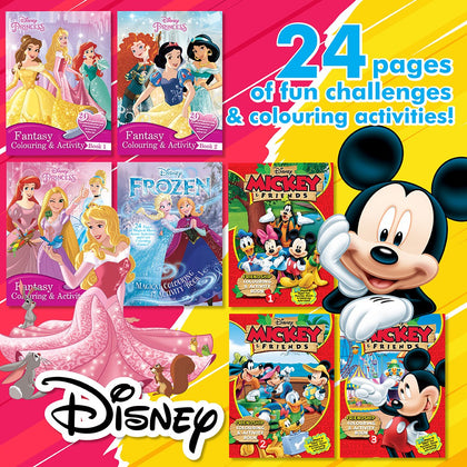 Disney Fantasy Colouring & Acitivity Book Bundle [Total 6 Titles]