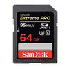 Sandisk 64GB 95MB/s Extreme PRO SDXC UHS-1 U3 Class 10 Flash Memory Card