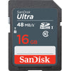 SanDisk Ultra 16GB 48MB/s SDHC UHS-I C10 Flash Memory Card