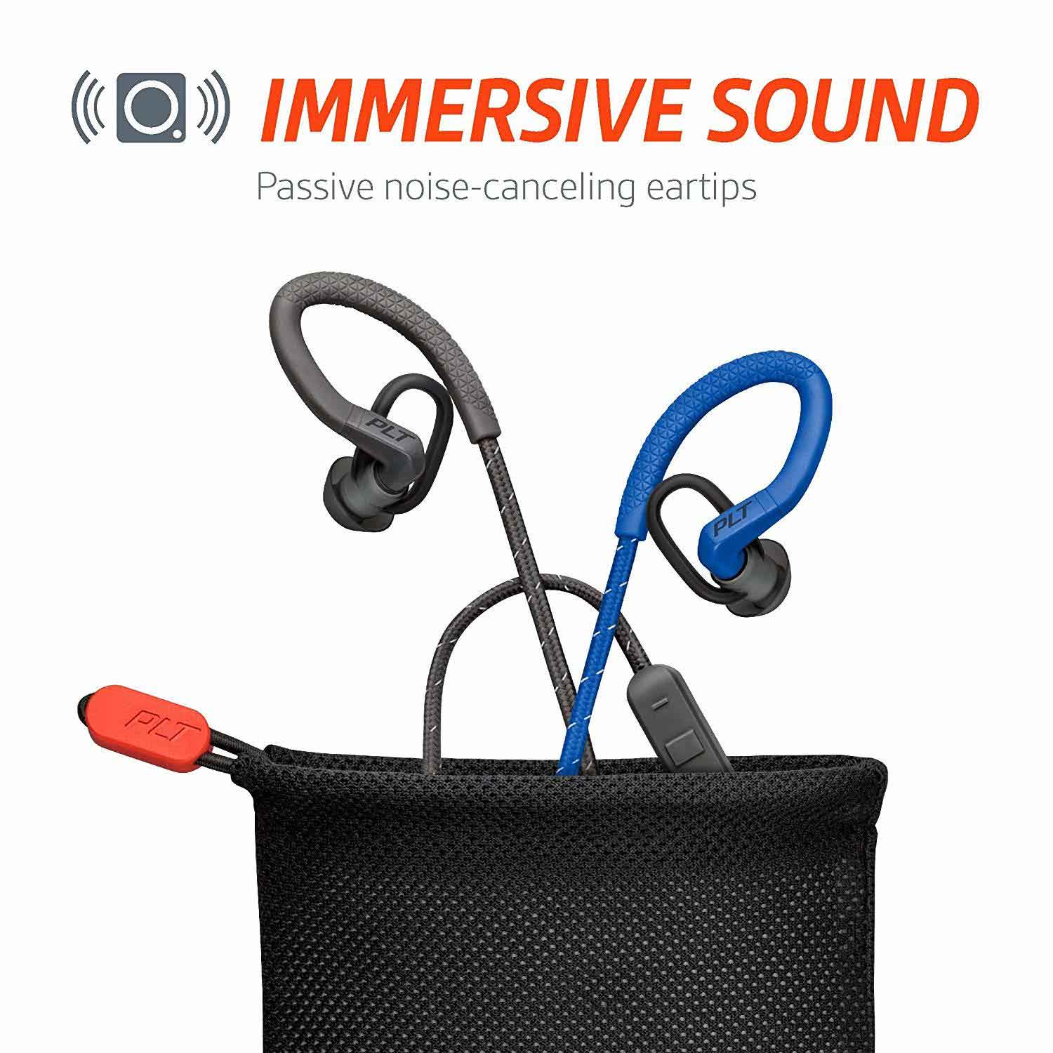 Plantronics BackBeat FIT 350 Wireless Headphones, Stable, Ultra-Light, Sweatproof in Ear Workout Headphones, Black