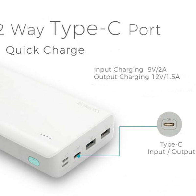 Romoss Sense 8+ Type-C QC3.0 30000mAh Powerbank