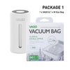 VAGO Travel Vacuum Compressor With M Size Slider & Double Zipper Vacuum Bag