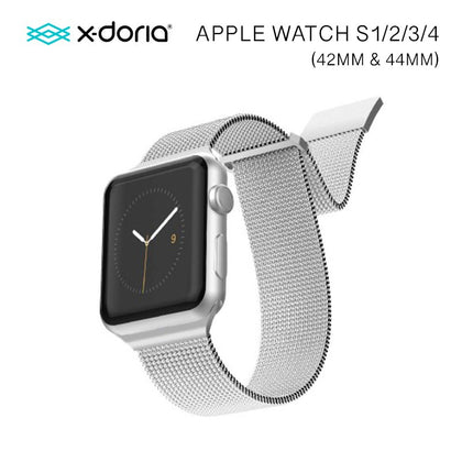 X-Doria 38mm & 40mm Mesh Band for Apple Watch (Full Milanese) (Silver)