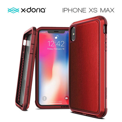 X-Doria Defense Lux for iPhone Xs Max (Red Leather)