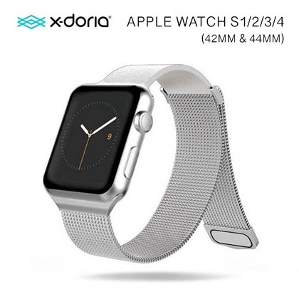 X-Doria 42mm & 44mm Mesh Hybrid Band for Apple Watch  (Silver)