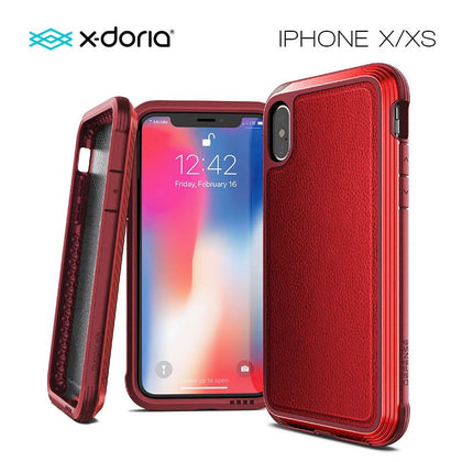 X-Doria Defense Lux for iPhone Xs (Red Leather)